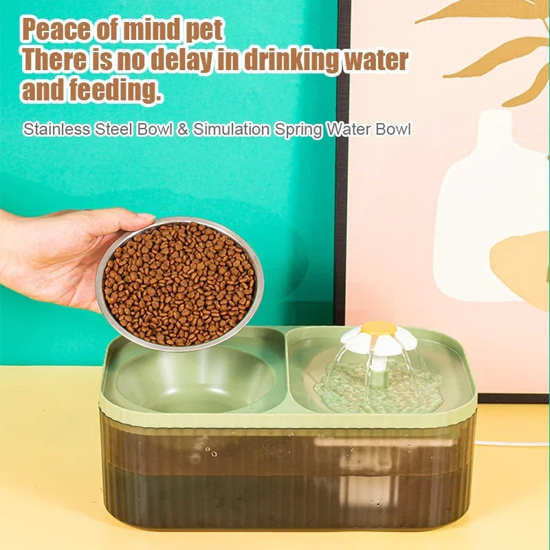 Automatic 2-in-1 Pet Feeder & Water Fountain