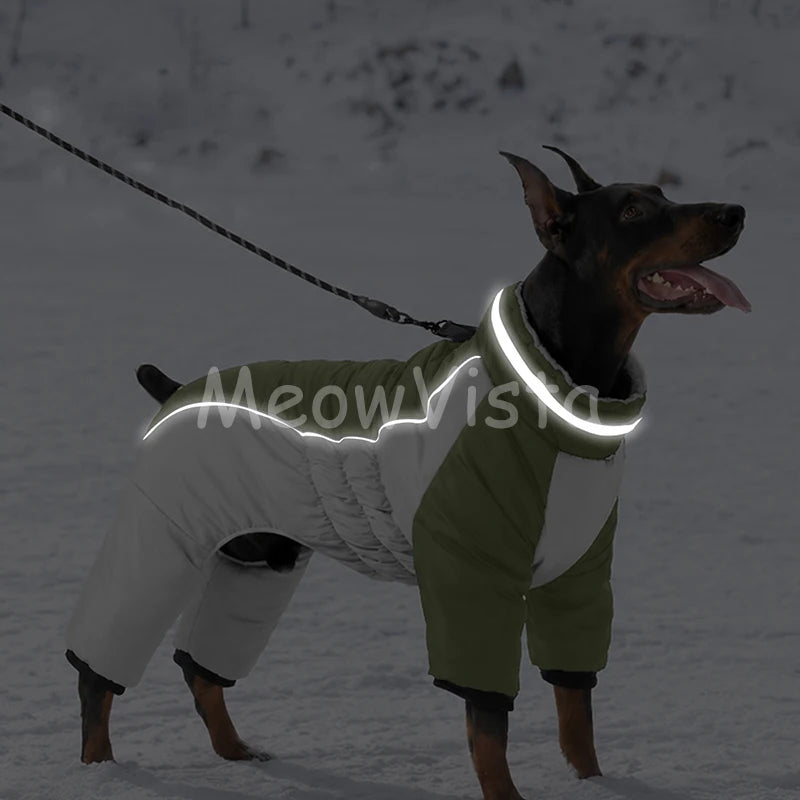 Thick Warm Turtleneck 4‑Legged Dog Snowsuit