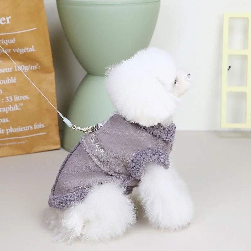 Thickened Solid Fleece Plush Dog Vest