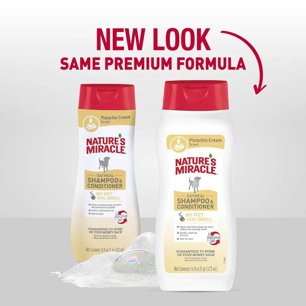 Pistachio Cream Odor Neutralizing Oatmeal Dog Shampoo & Conditioner