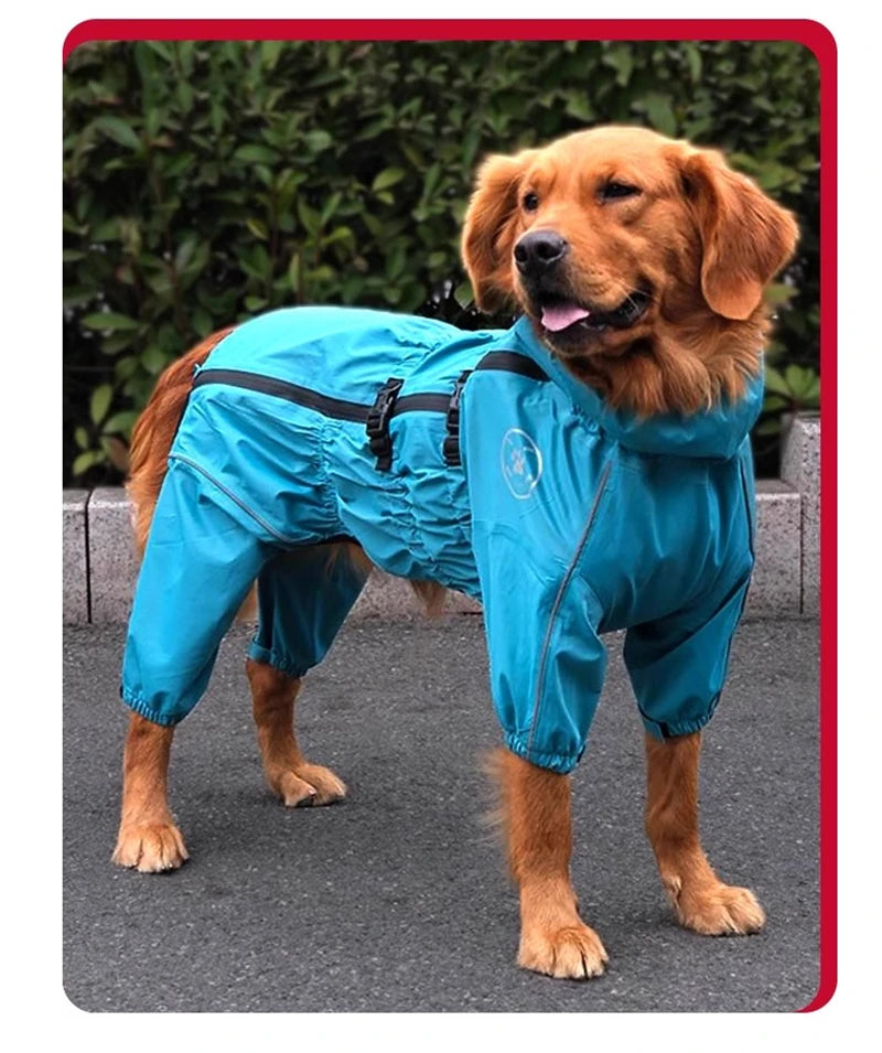 Adjustable Waterproof Dog Jump Suit w/Detachable Hood