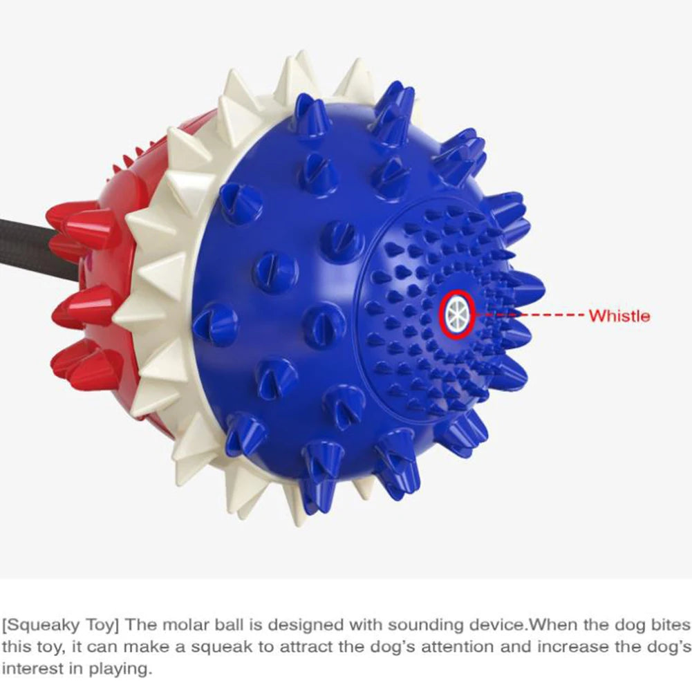 Suction Cup Aggressive Chewer Dog Rope Ball Toy