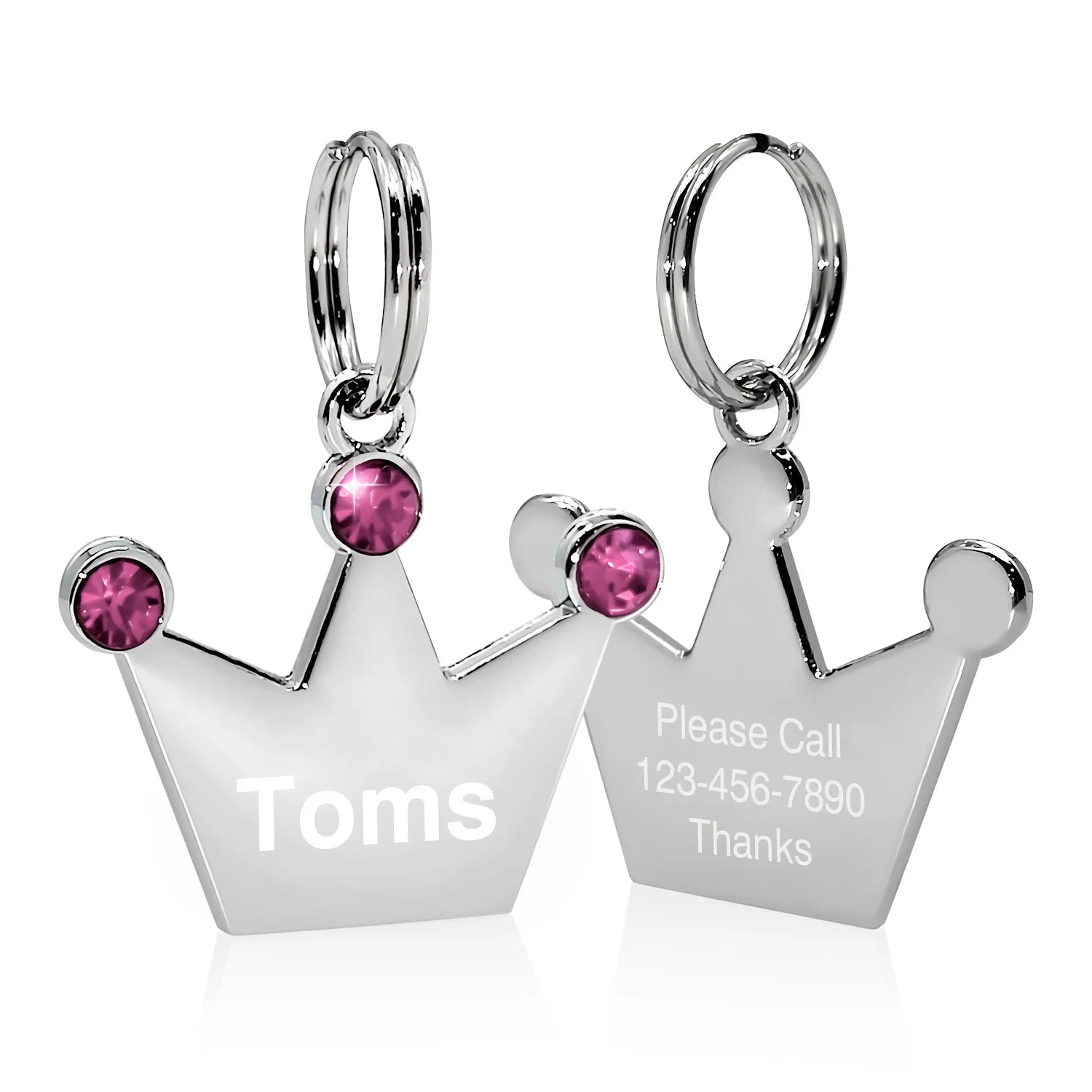Personalized Crown Pet Collar ID Tag
