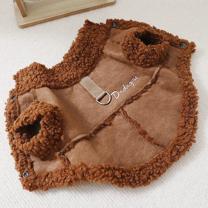 Thickened Solid Fleece Plush Dog Vest