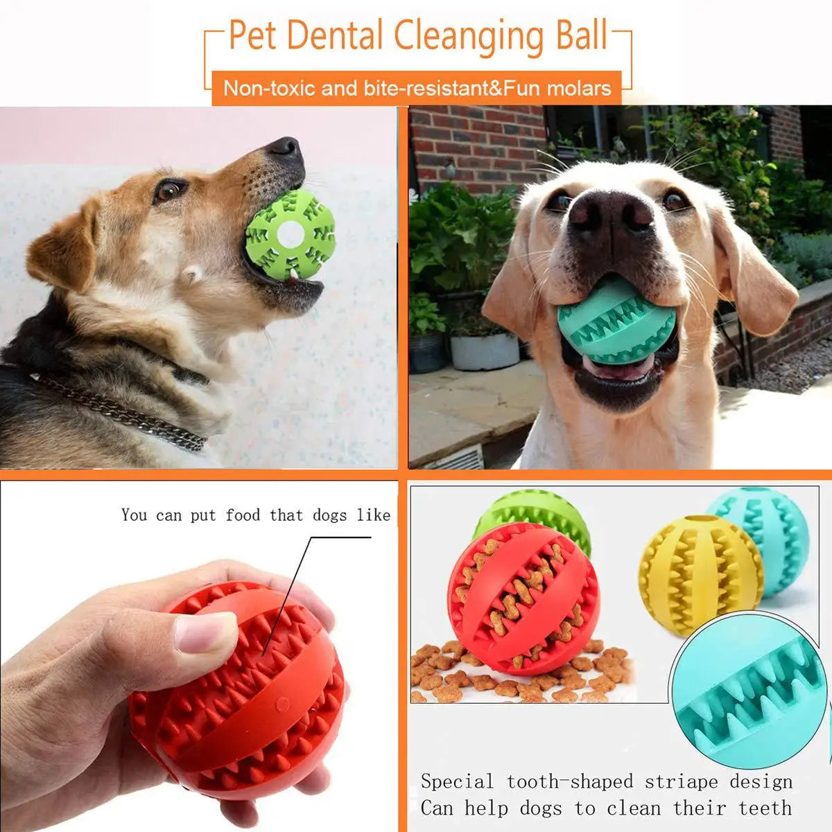 Extra-Tough Natural Rubber Pet Treat Ball