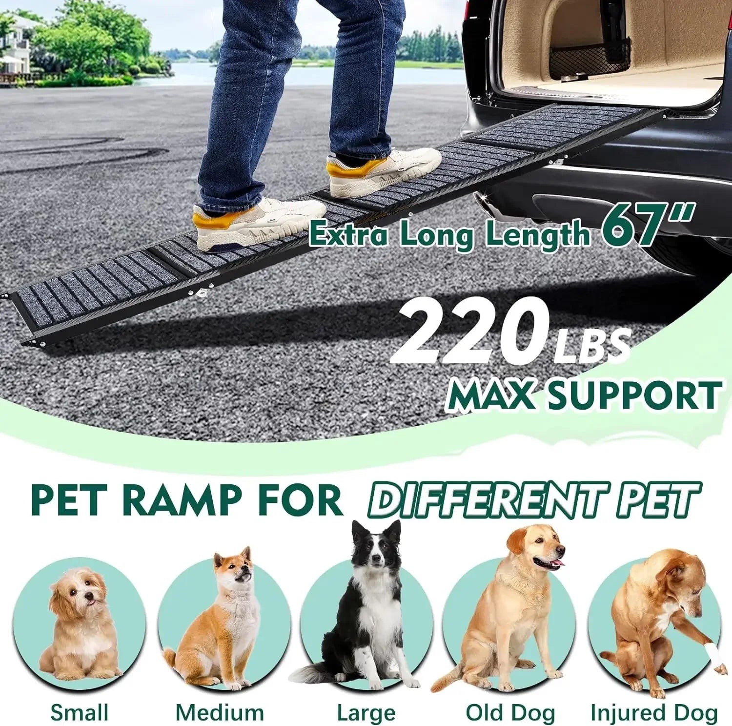 Extra Long Non-Slip Foldable Dog Ramp