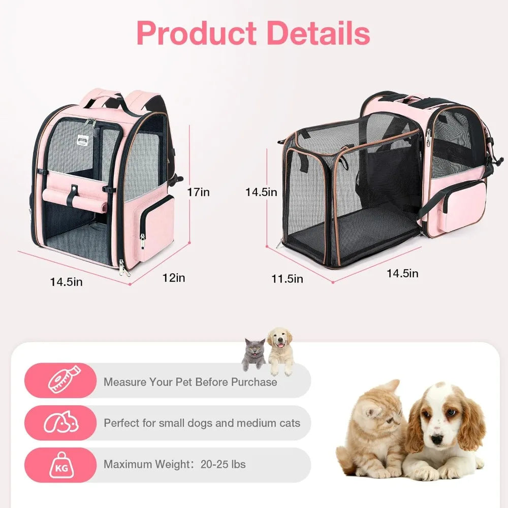 Large Reflective Expandable Pet Backpack Carrier