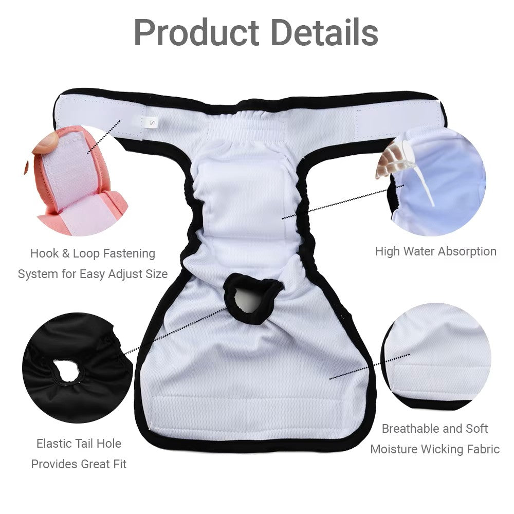 3PC Set Washable Leakproof Female Dog Diapers