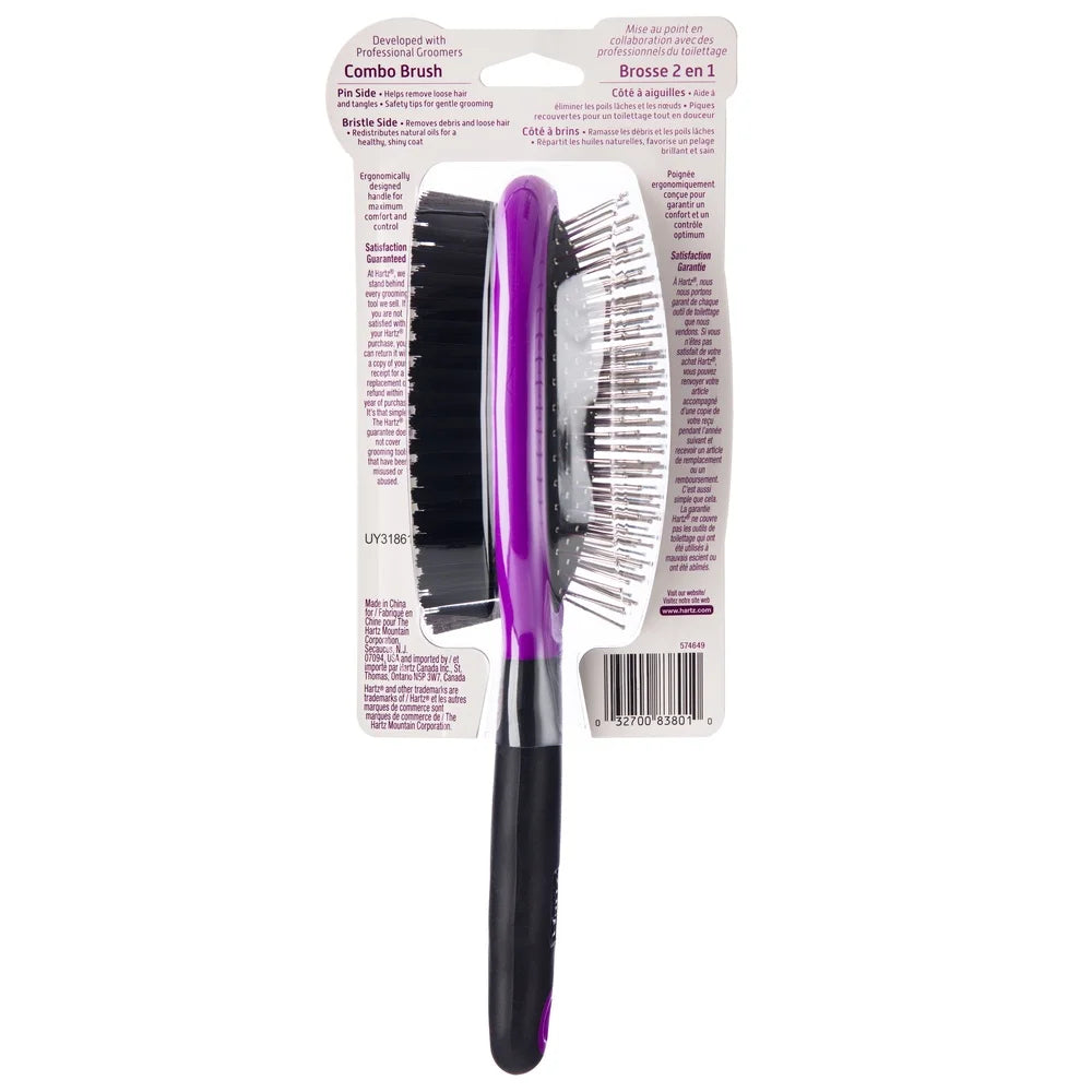 Professional Double-Sided Dog Grooming Brush w/Ergonomic Handle