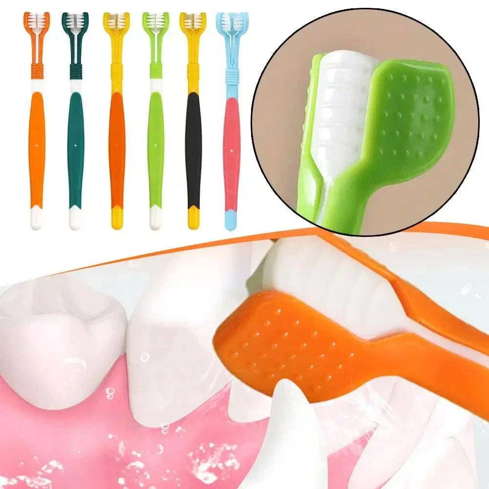 3-Sided Tartar Cleaning Pet Toothbrush