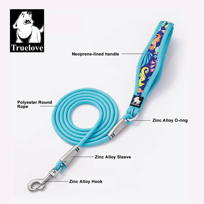 Floral Printed Neoprene-Padded Dog Leash