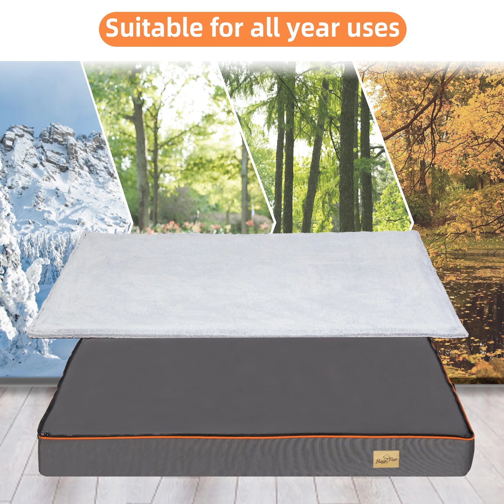 Padded Orthopedic Dog Foam Cushion Bed w/Washable Cover