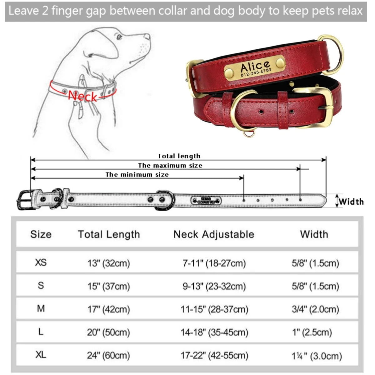 Customized Soft Padded Leather Dog Collar