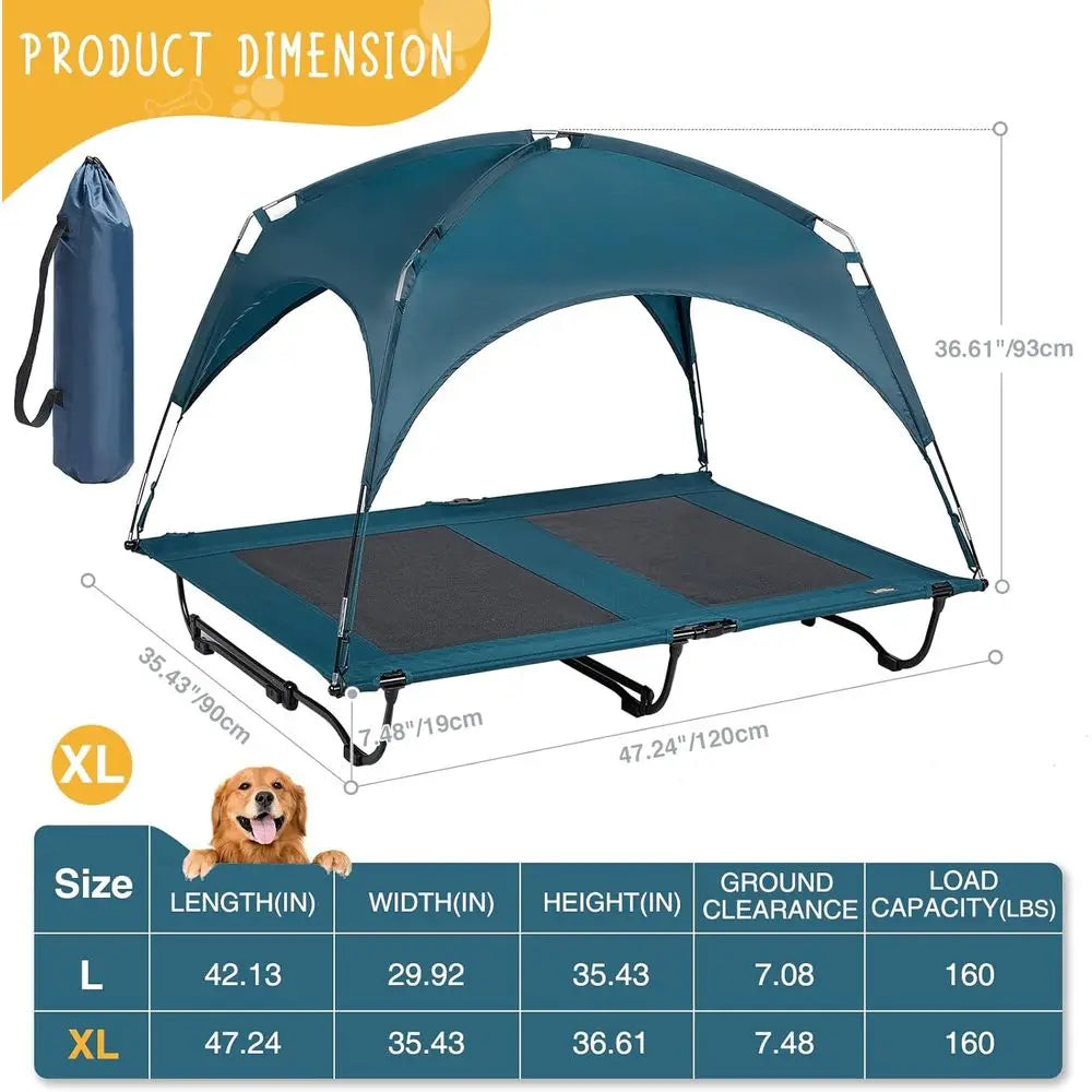 Large Elevated Cooling Bed w/Removable Canopy