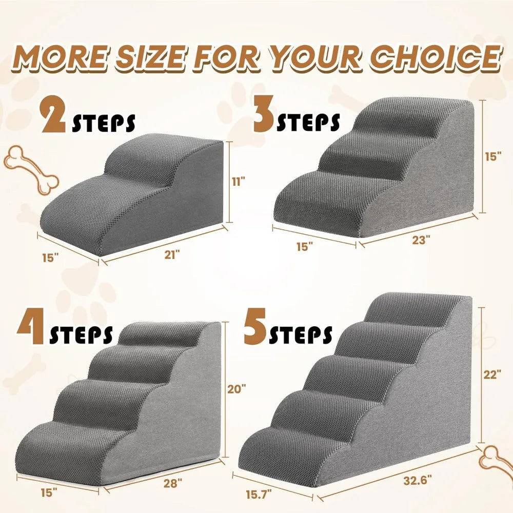 High Density Foam Pet Steps w/Durable Non-Slip Waterproof Fabric Cover