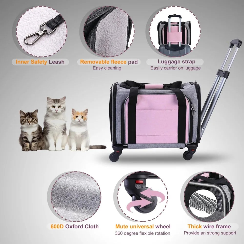 Airline Approved Two-Sided Expandable Rolling Pet Carrier