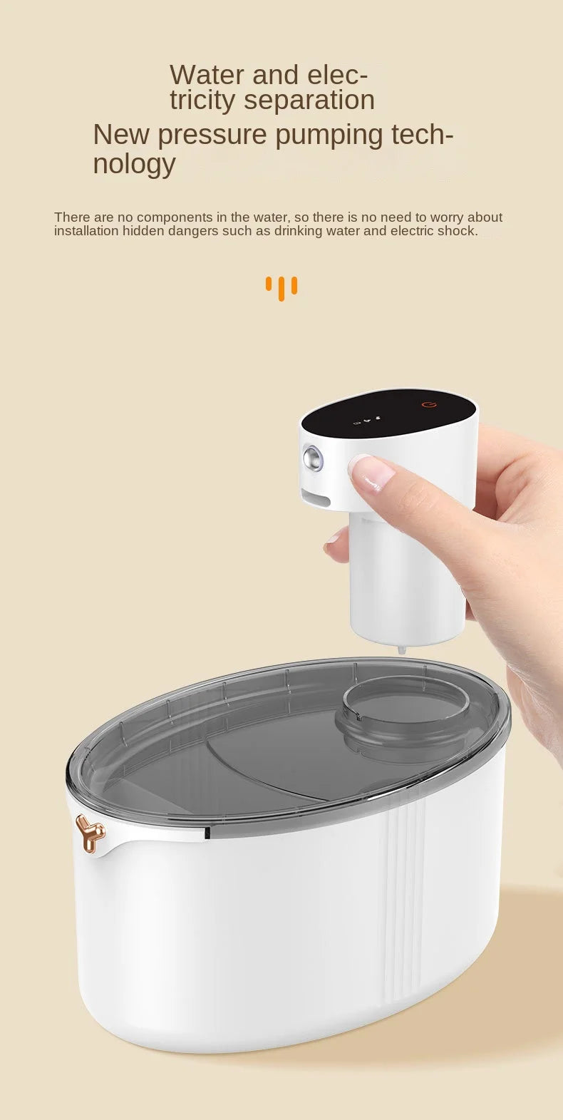 USB Wireless Rechargeable 2.5L Automatic Pet Water Fountain