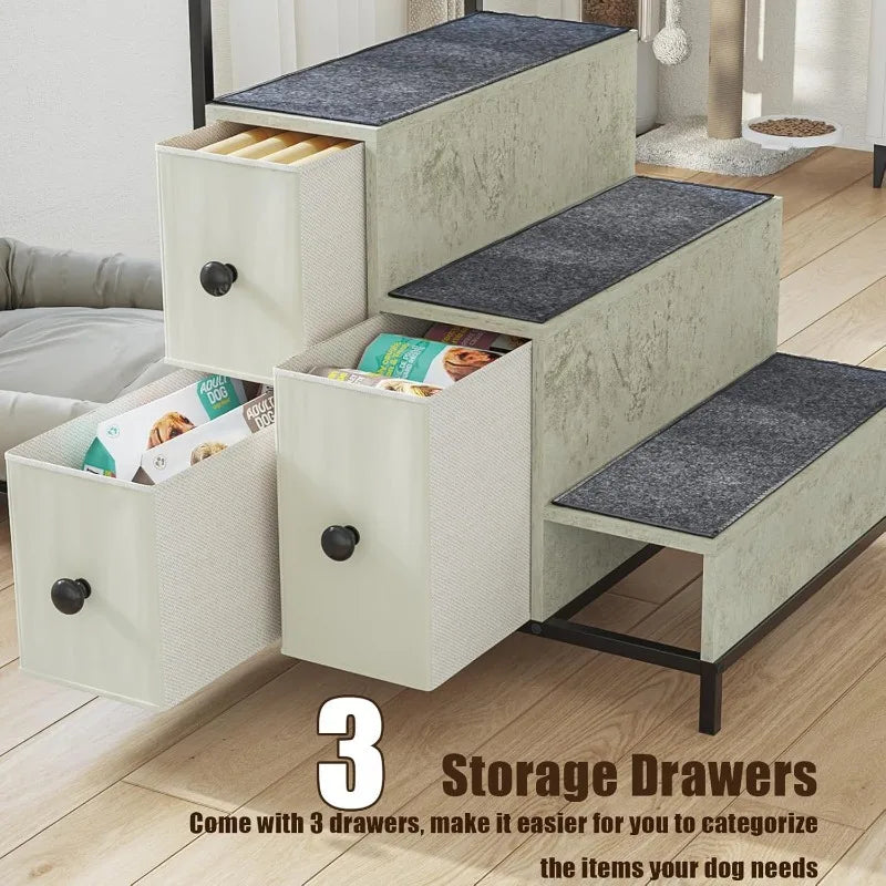 Pet Bunk Bed w/Stairs & Storage