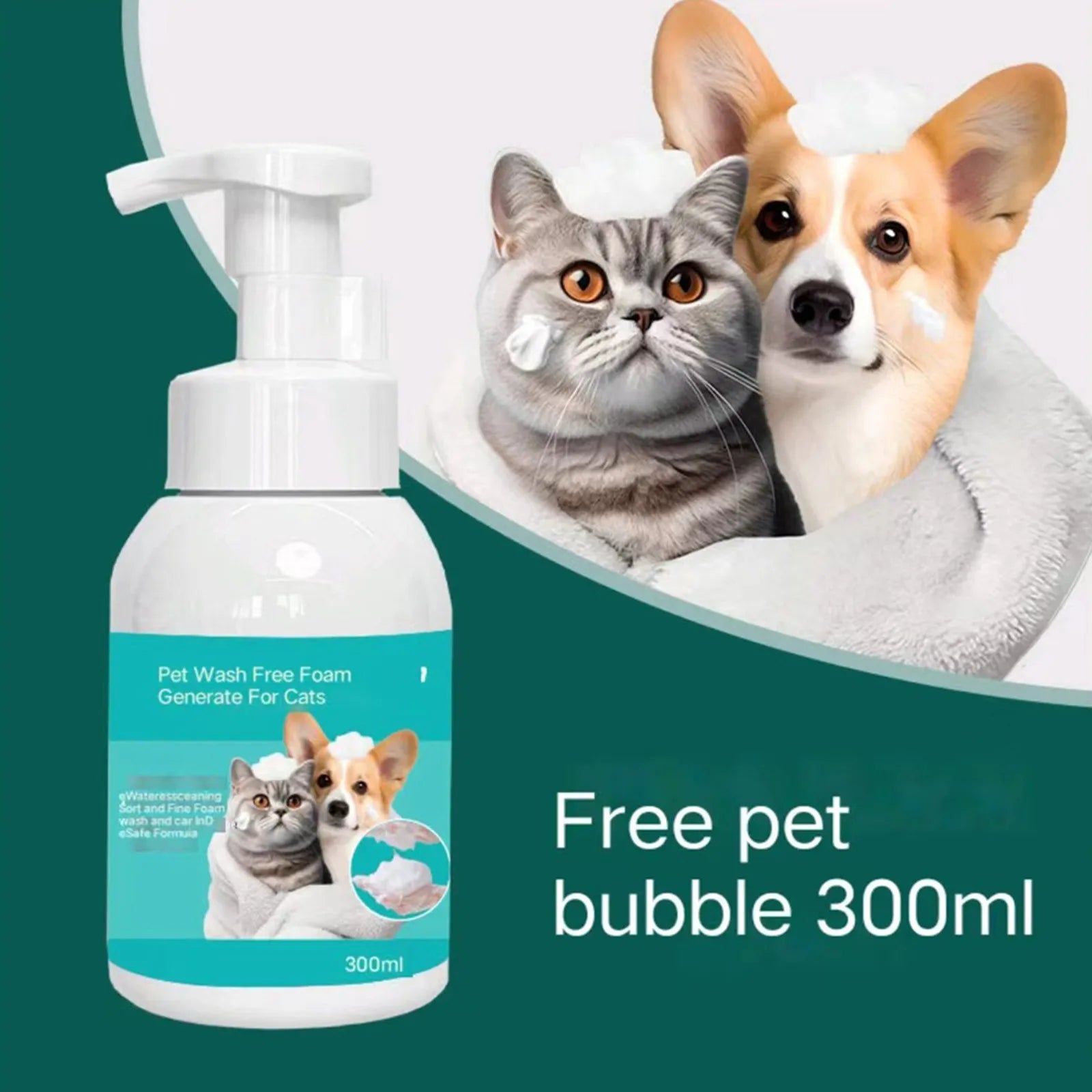 Leave-In Rinse-Free Pet Foam Shampoo Mousse