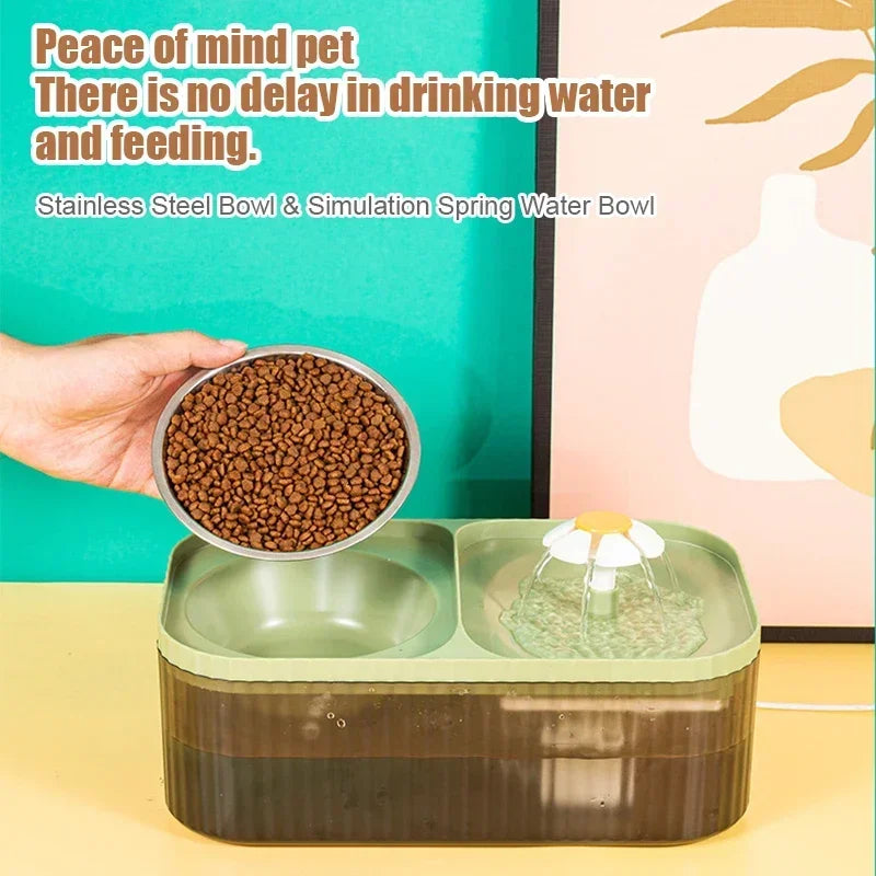 Automatic 2-in-1 Pet Feeder & Water Fountain