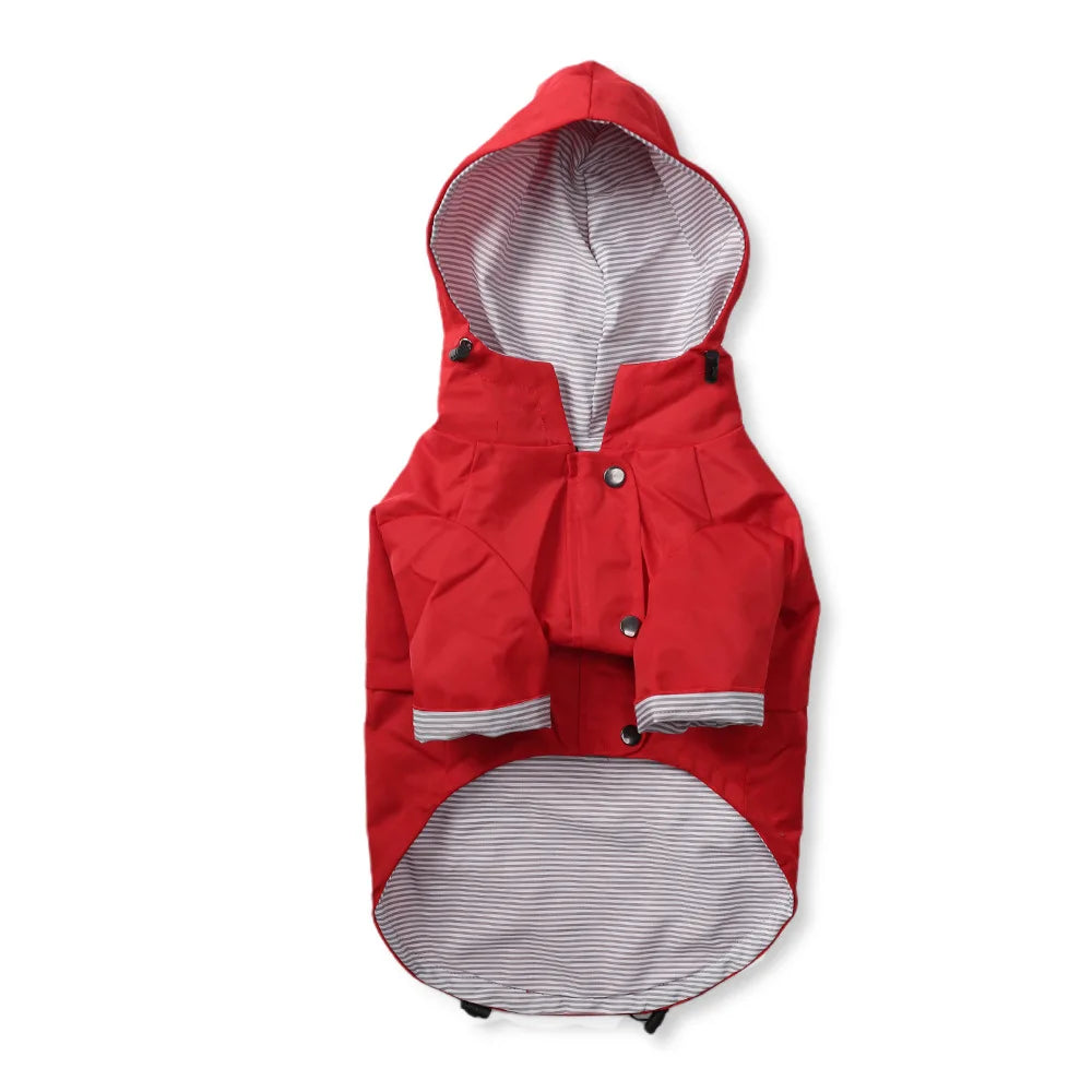 Stylish Colorful Hooded Waterproof Dog Rain Coat
