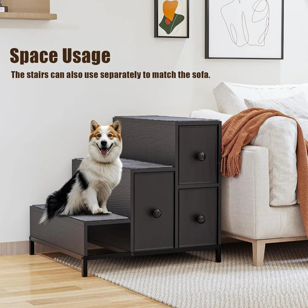 Pet Bunk Bed w/Stairs & Storage