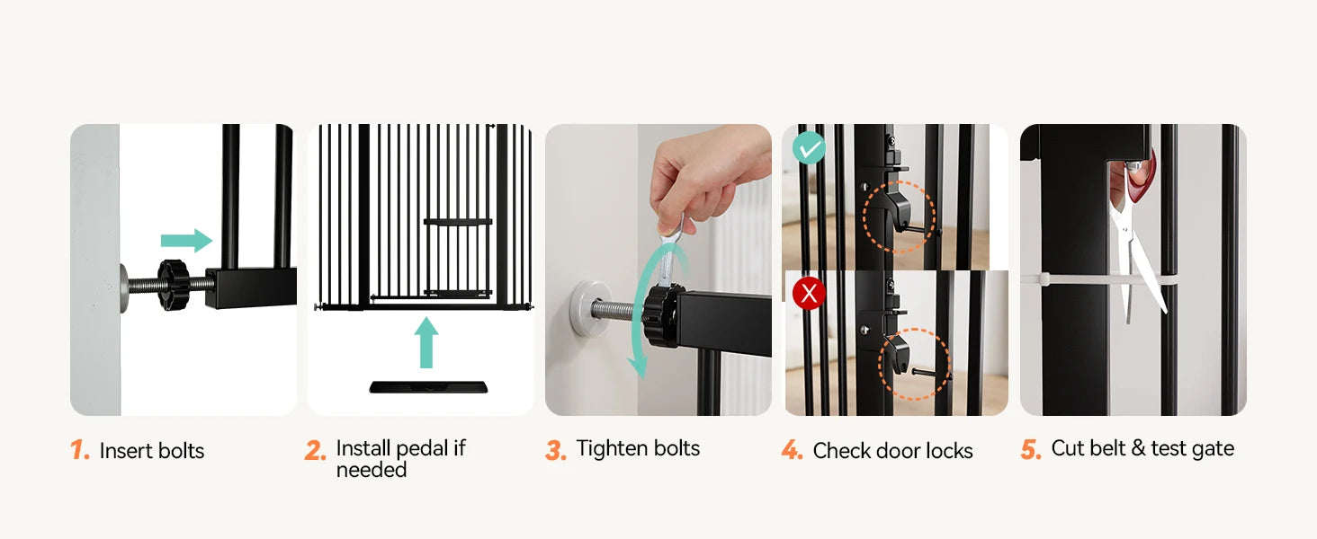 Extra-Tall Pressure Mounted Easy Walk-Thru Pet Gate