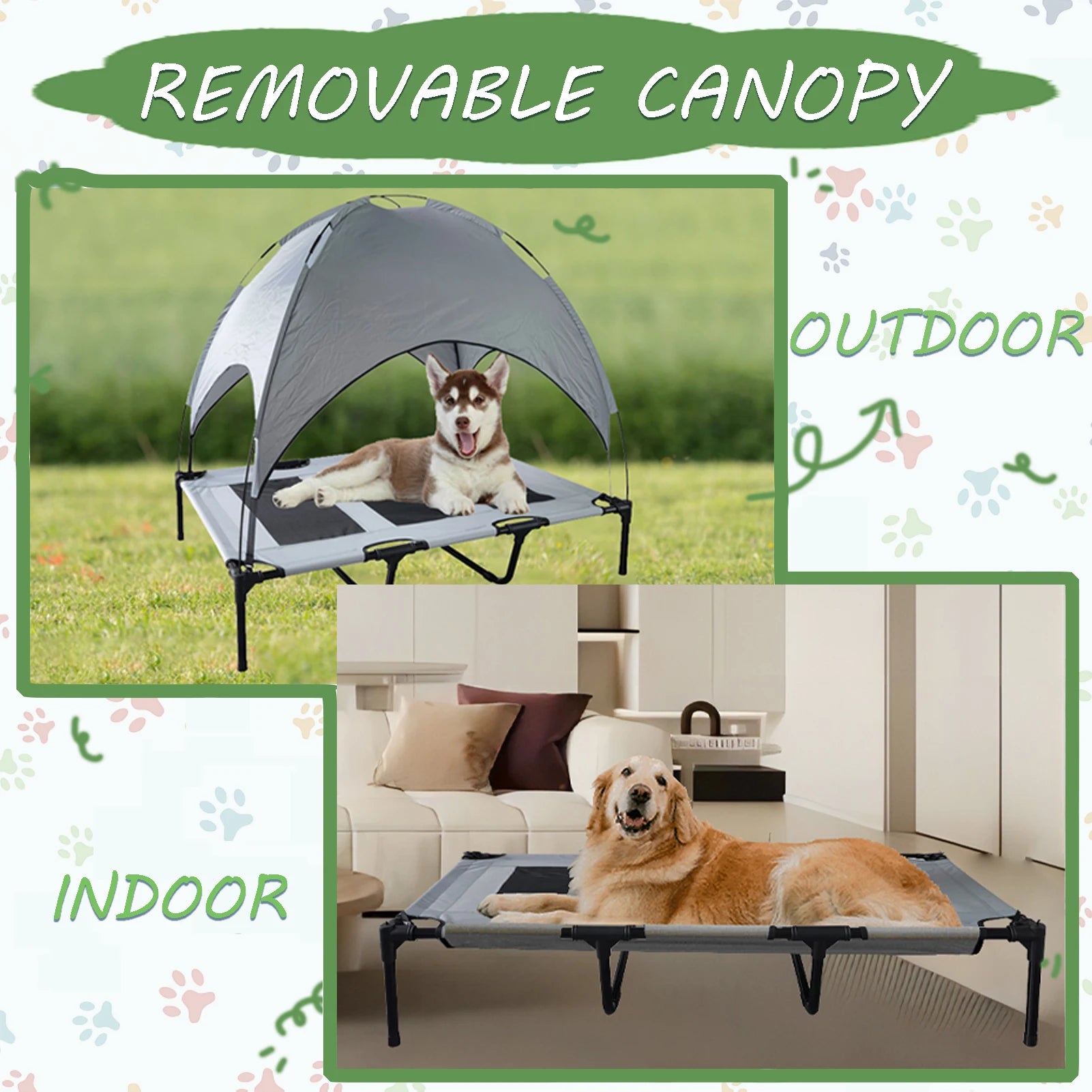 Large Anti Scratch Elevated Canopy Pet Bed
