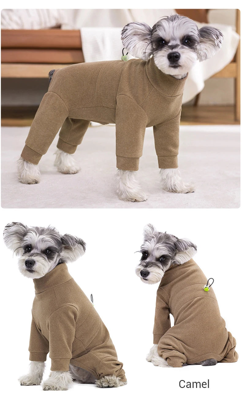 Soft Velvet High Neck Dog Pajamas For Small Dogs