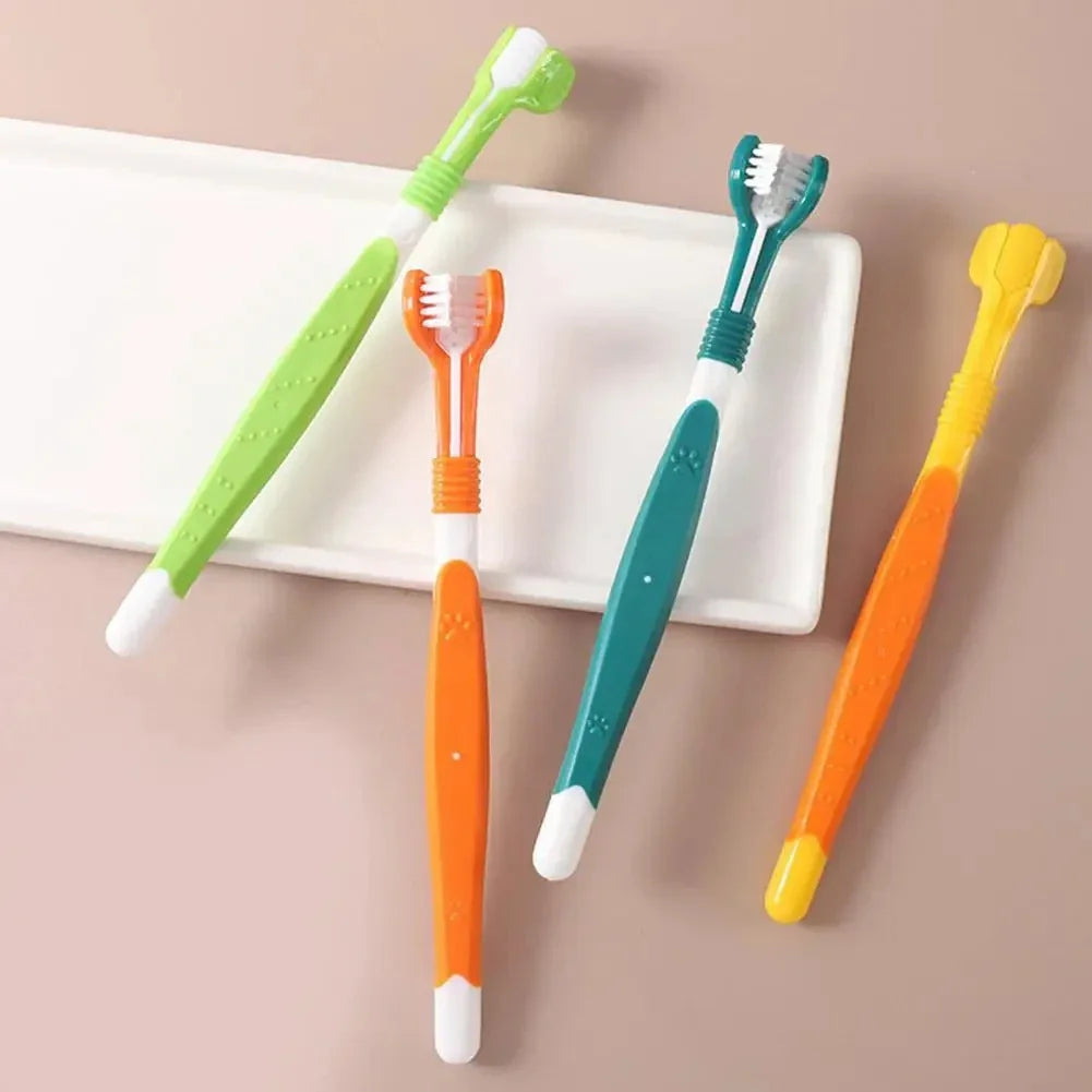 3-Sided Tartar Cleaning Pet Toothbrush