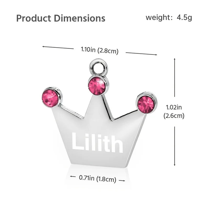 Personalized Crown Pet Collar ID Tag