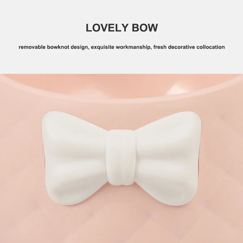 Lovely Bowknot Diamond Pattern Pet Bowl