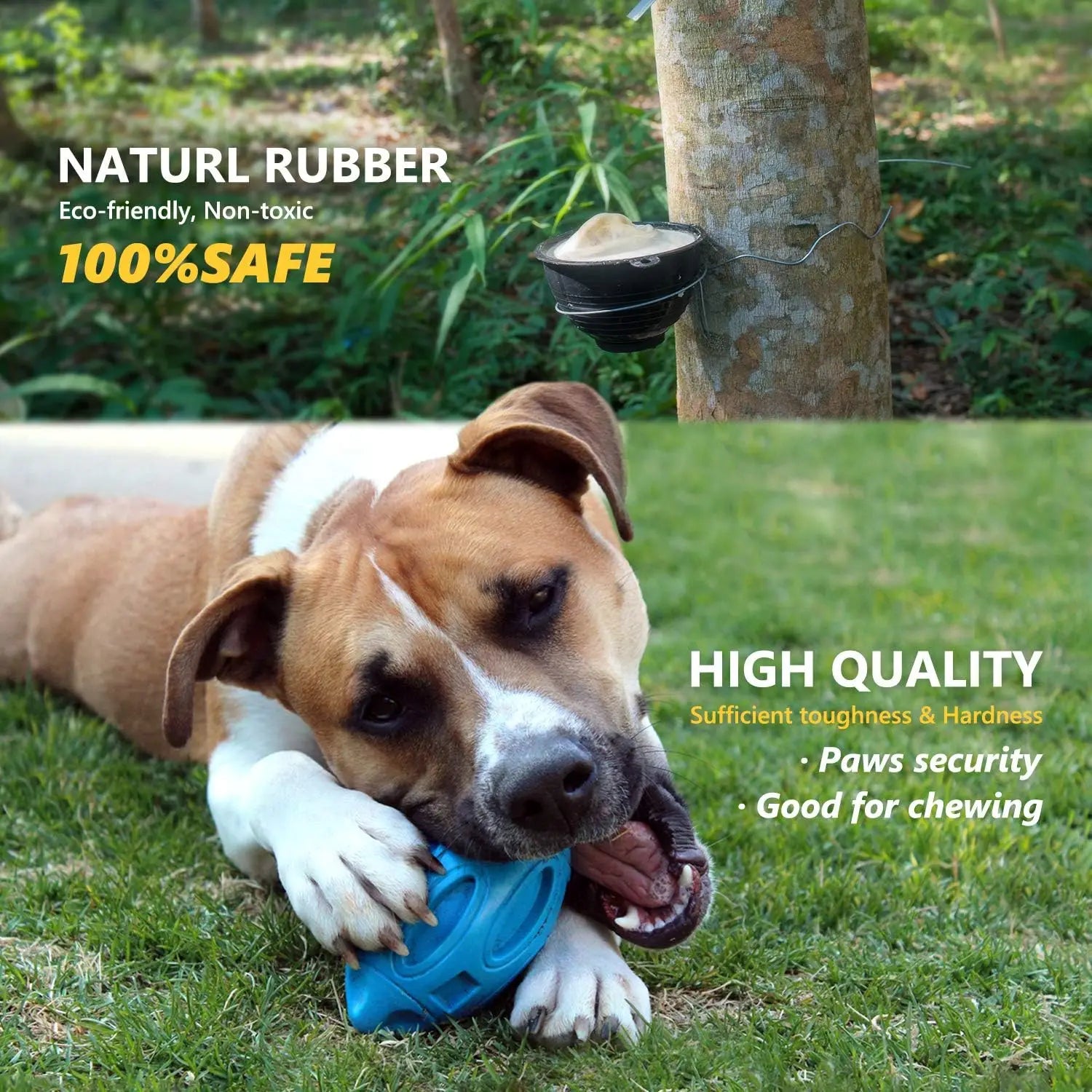 Ultra-Durable Rubber Squeaky Chew & Fetch Dog Ball