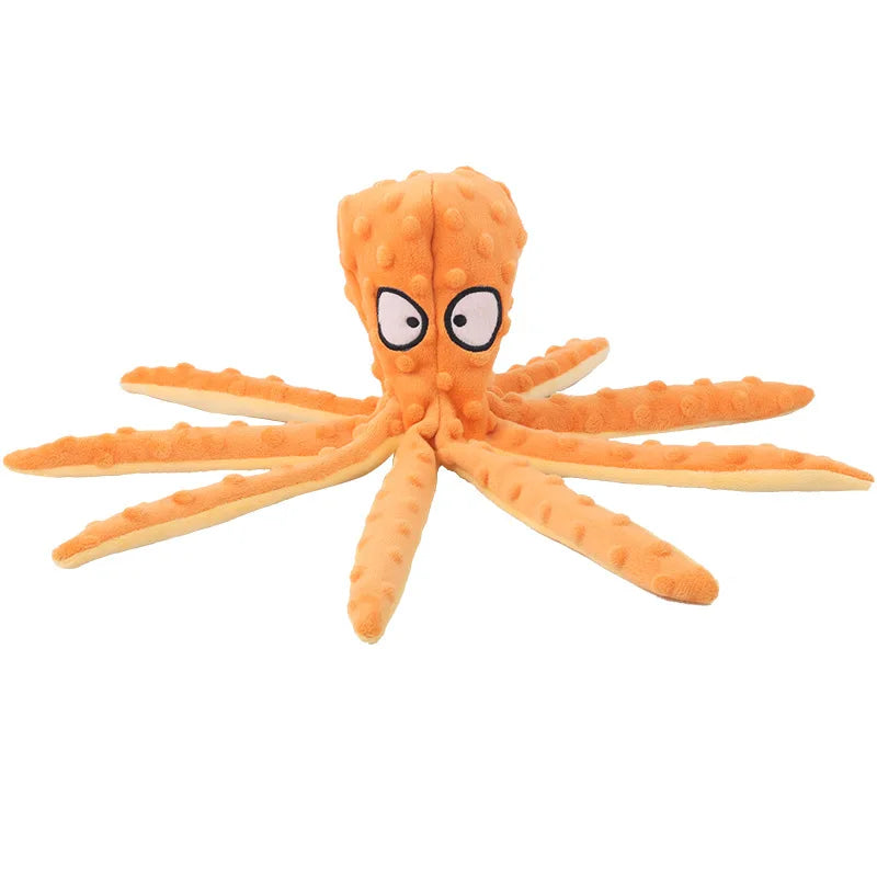 Octopus Shaped Plush Dog Squeaky Toy