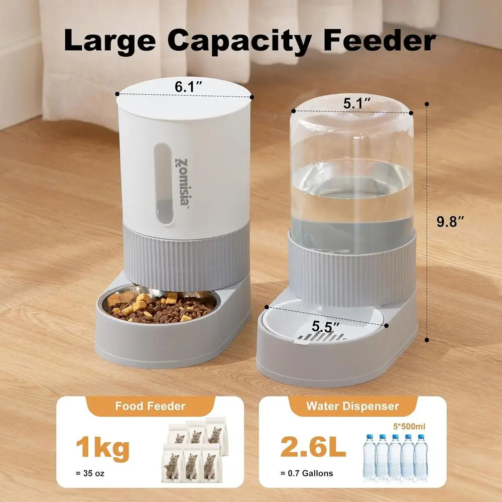 Gravity  Automatic Pet Food & Water Dispenser Set