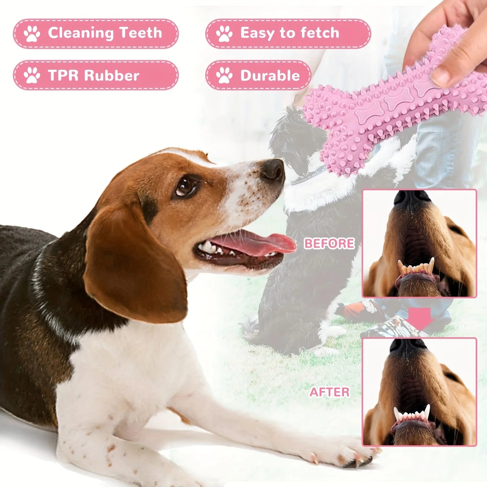 6PC Cute Pink Puppy Chew Toys