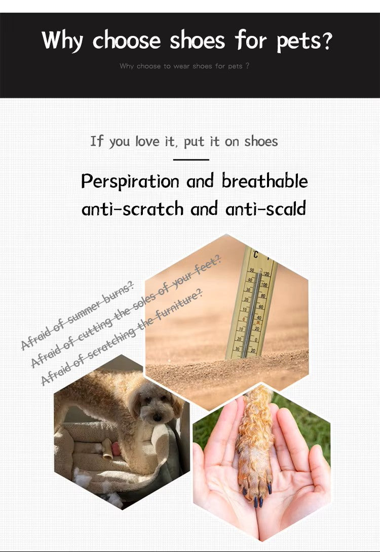 Lightweight Breathable Anti-Skid Mesh Dog Boots