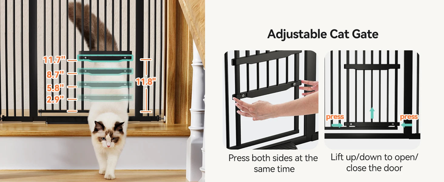 Extra-Tall Pressure Mounted Easy Walk-Thru Pet Gate