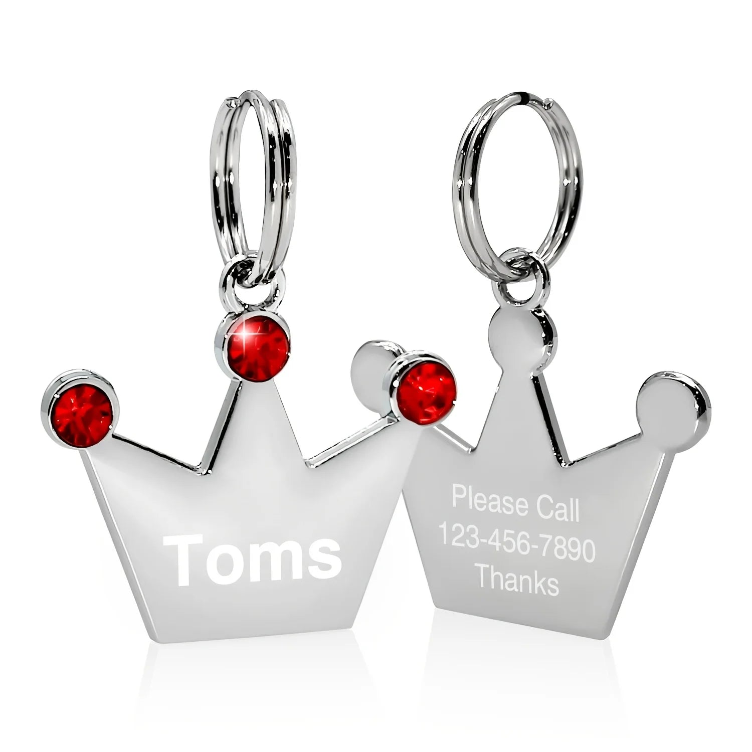 Personalized Crown Pet Collar ID Tag