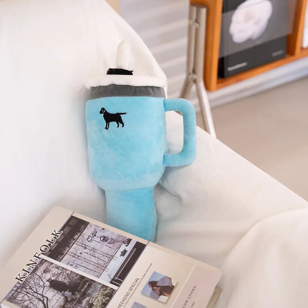 Tall Squeaky Plush Travel Cup Dog Toy