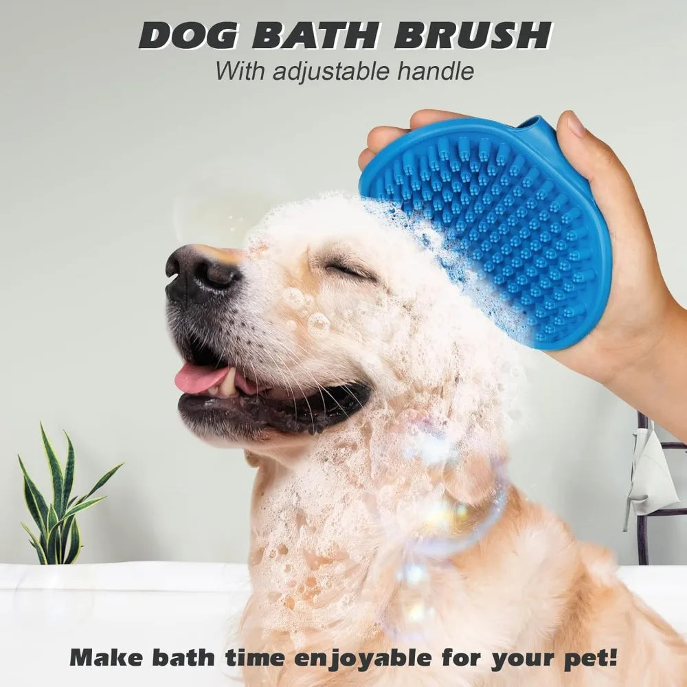 2PC Double-Sided Pet Grooming Brush & Bath Brush Set