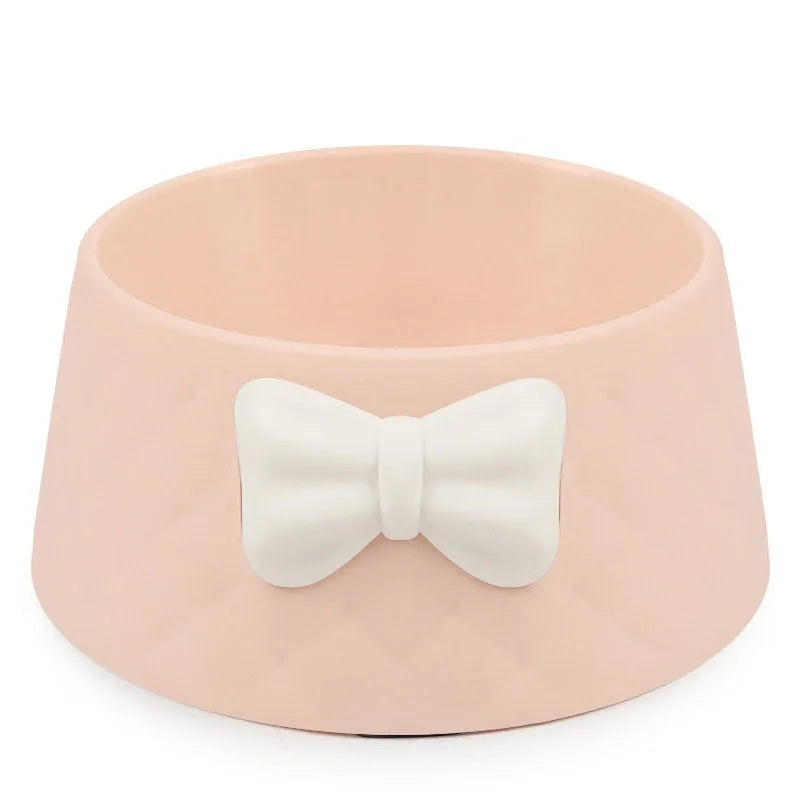 Lovely Bowknot Diamond Pattern Pet Bowl