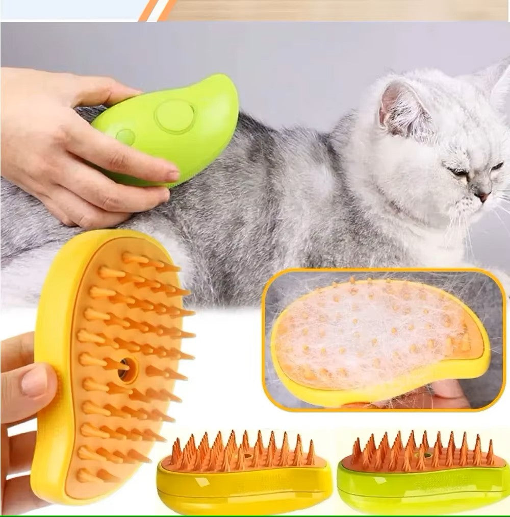 Electric 3-in-1 Pet Grooming Steam Brush