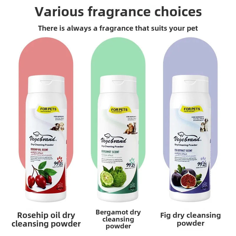 Plant-Based Odor Eliminating Pet Dry Shampoo Powder