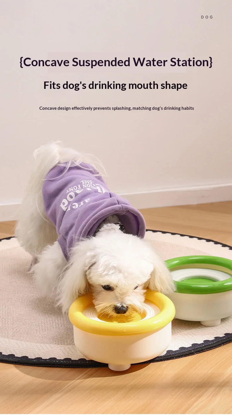 Anti-Splash Floating Pet Water Bowl w/Filter