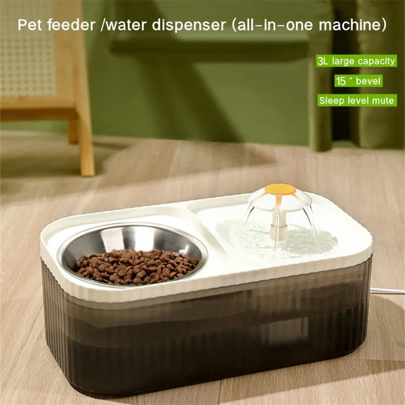 Automatic 2-in-1 Pet Feeder & Water Fountain