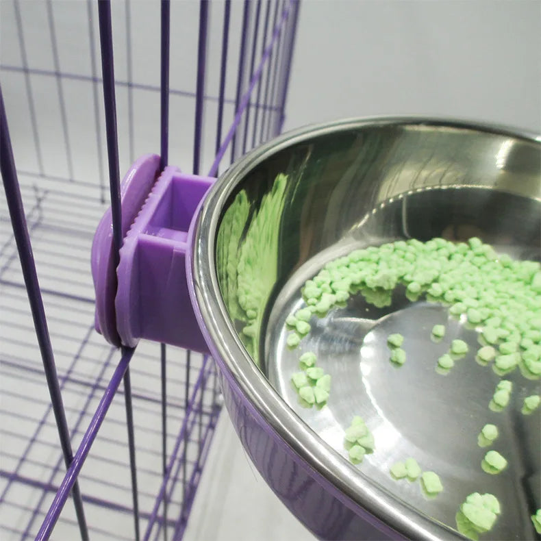 Single/Double Fixed Cage Pet Hanging Bowls