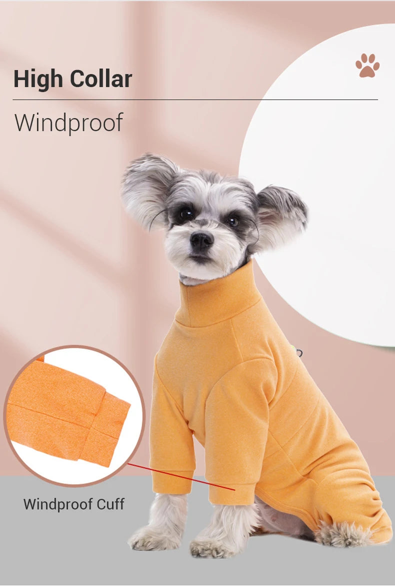 Soft Velvet High Neck Dog Pajamas For Small Dogs