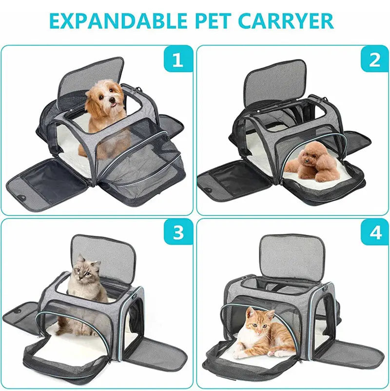 Expandable Pet Carrier Travel Bag