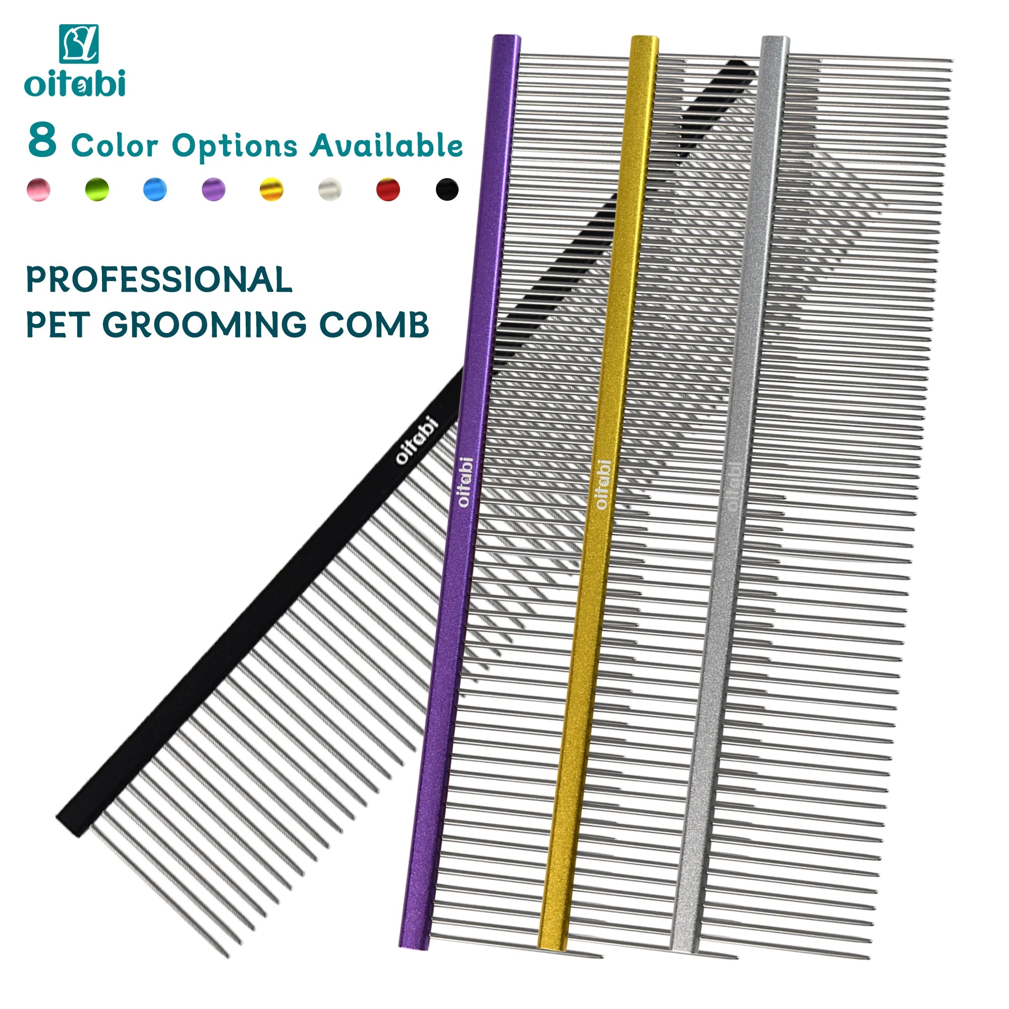 Professional Long Toothed Metal Pet Grooming Comb